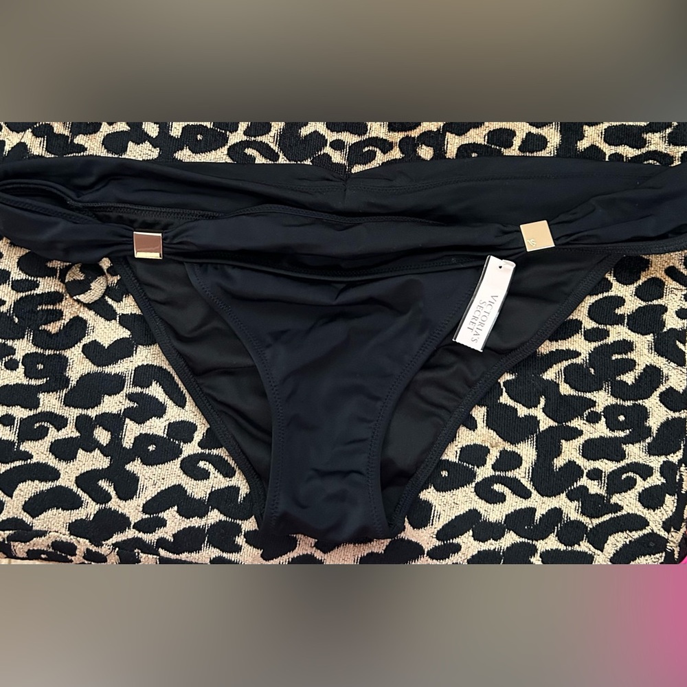 VS Swim black cheeky bikini with gold hardware - Picture 3 of 5